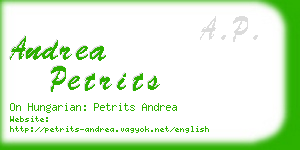 andrea petrits business card